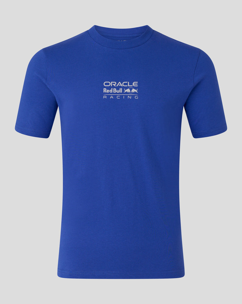Blue t-shirt with Oracle Red Bull Racing logo on a gray background