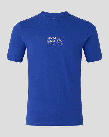 Blue t-shirt with Oracle Red Bull Racing logo on a gray background