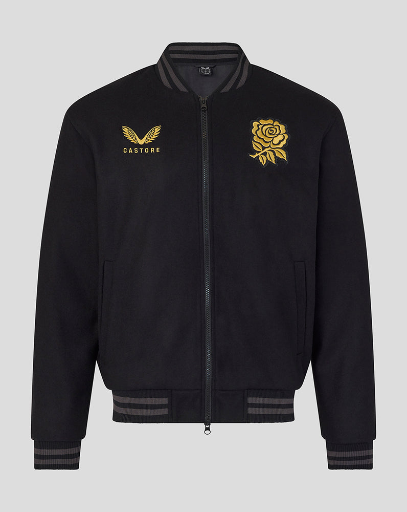 England Rugby Unisex Undefeated Bomber Jacket - Black