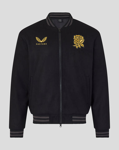 England Rugby Unisex Undefeated Bomber Jacket - Black