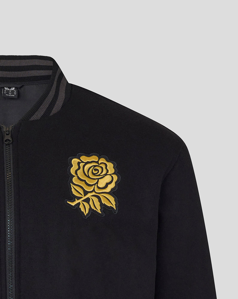 England Rugby Unisex Undefeated Bomber Jacket - Black