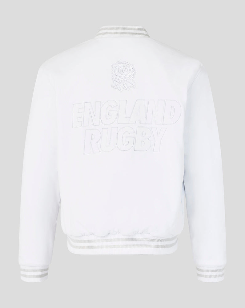 England Rugby Unisex Undefeated Bomber Jacket - White