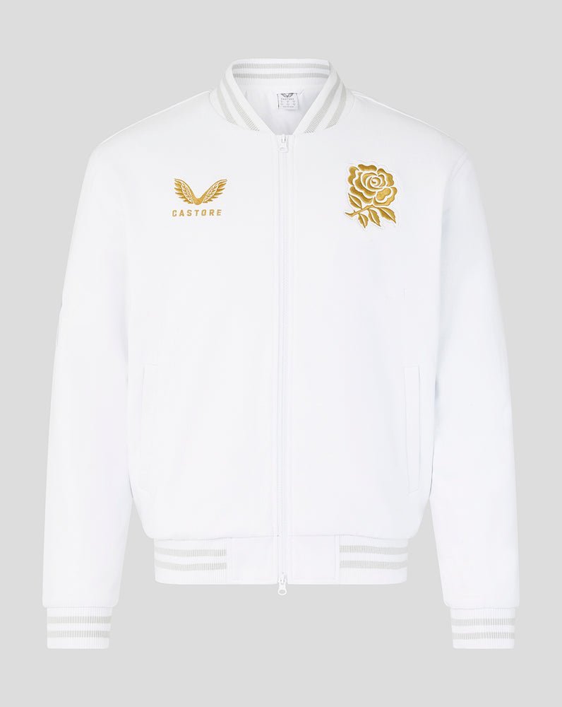 England Rugby Unisex Undefeated Bomber Jacket - White