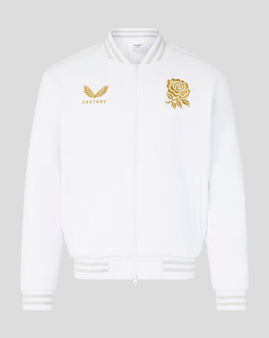 England Rugby Unisex Undefeated Bomber Jacket - White