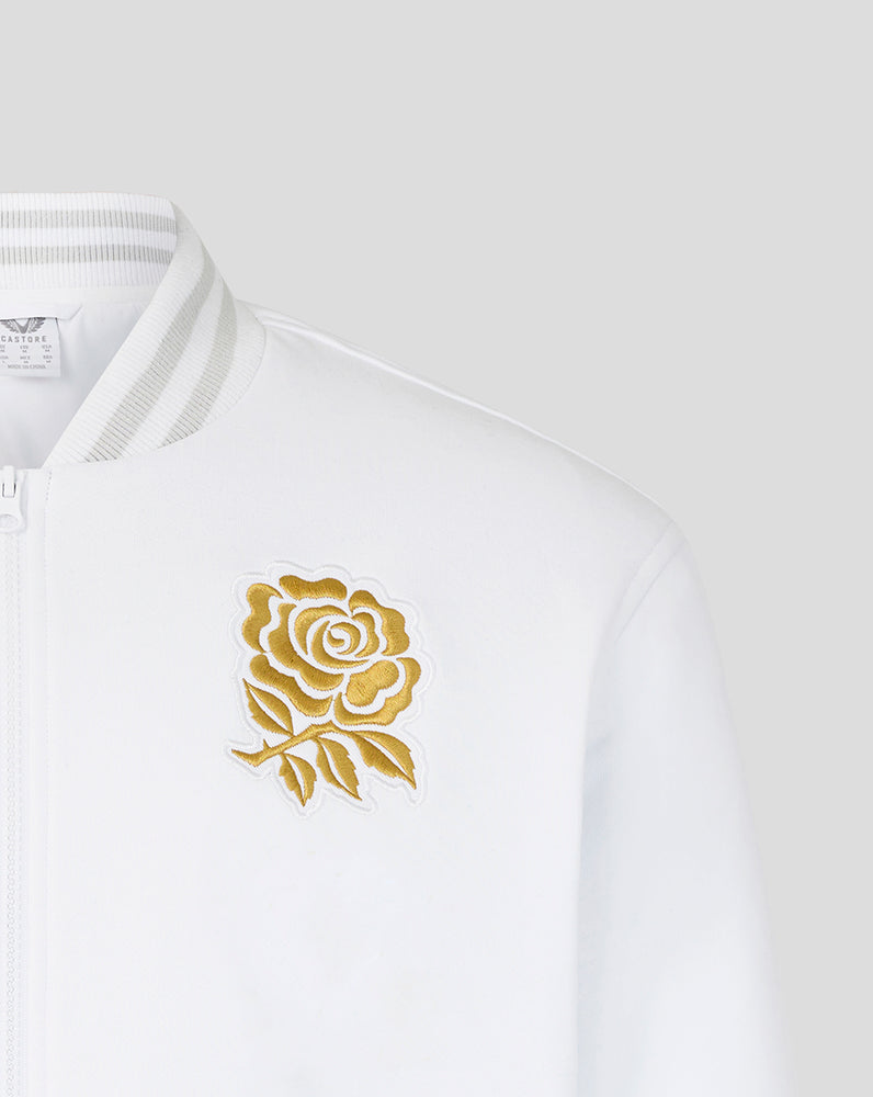 England Rugby Unisex Undefeated Bomber Jacket - White