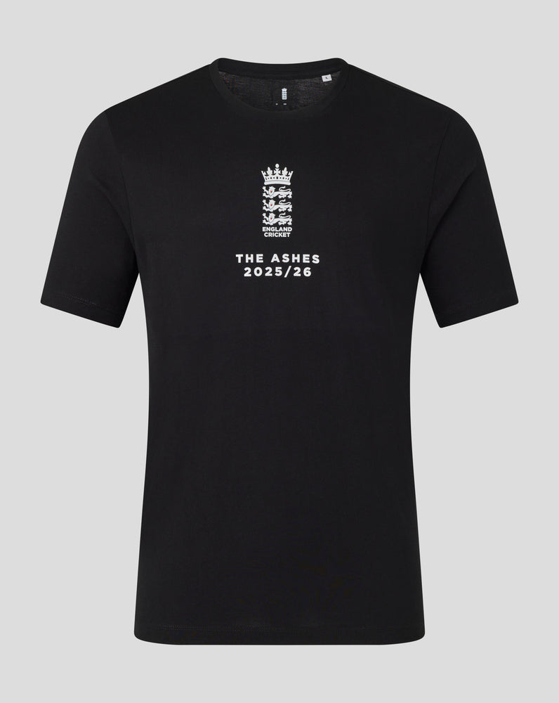 England Cricket Unisex 25/26 Essentials Ashes T-Shirt - Black