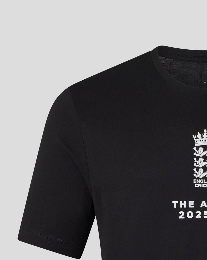 England Cricket Unisex 25/26 Essentials Ashes T-Shirt - Black