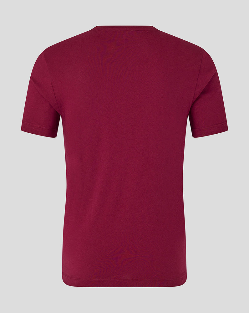 England Cricket Unisex 25/26 Essentials Ashes T-Shirt - Burgundy