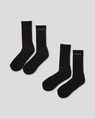 Black Crew Sock 2pk